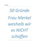 Hans Hahne: 50 Gründe Frau Merkel weshalb wir es NICHT schaffen ★★★★