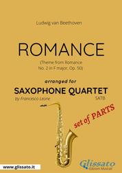 Romance - Saxophone Quartet set of PARTS - Theme from Romance No. 2 in F major, Op. 50
