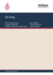 So long - as performed by Suzanne Doucet, Single Songbook