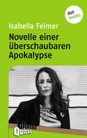 Isabella Feimer: Novelle einer überschaubaren Apokalypse - Literatur-Quickie 