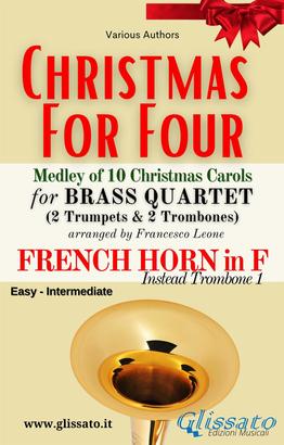 French Horn in F part (instead Trombone 1) "Christmas for four" Brass Quartet Medley