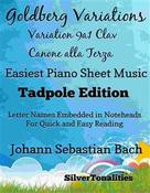 Johann Sebastian Bach: Goldberg Variations BWV 988 9a1 Clav Canone all Terza Easiest Piano Sheet Music Tadpole Edition 