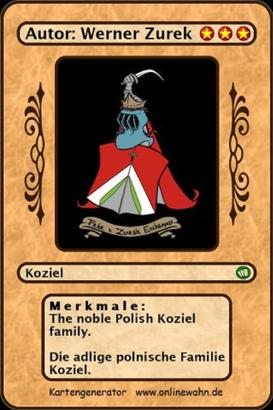 The noble Polish Koziel family. Die adlige polnische Familie Koziel.