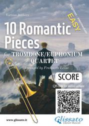 Trombone/Euphonium Quartet Score of "10 Romantic Pieces" - easy for beginners/intermediate level
