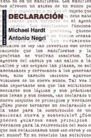 Michael Hardt: Declaración 
