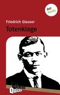 Friedrich Glauser: Totenklage - Literatur-Quickie ★