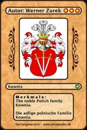The noble Polish family Kownia. Die adlige polnische Familie Kownia.