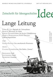 Zeitschrift für Ideengeschichte Heft IX/1 Frühjahr 2015 - Lange Leitung
