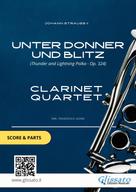 Johann Strauss II: Clarinet Quartet sheet music: Unter Donner und Blitz (score & parts) 