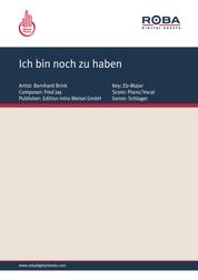 Ich bin noch zu haben - as performed by Bernhard Brink, Single Songbook
