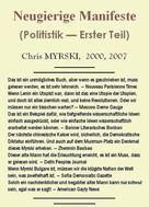 Chris Myrski: Neugierige Manifeste (Politistik — Erster Teil) 