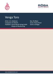 Venga Toro - as performed by Erik Silvester, Single Songbook