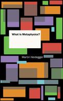 Martin Heidegger: What is Metaphysics? 