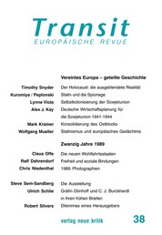 Transit 38. Europäische Revue - Vereintes Europa – geteilte Geschichte