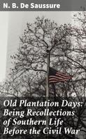 N. B. De Saussure: Old Plantation Days: Being Recollections of Southern Life Before the Civil War 