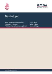 Das tut gut - as performed by Die Wildecker Herzbuben, Single Songbook