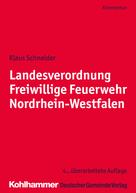 Klaus Schneider: Landesverordnung Freiwillige Feuerwehr Nordrhein-Westfalen 