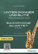 Johann Strauss II: Saxophone Quartet sheet music: Unter Donner und Blitz (score & parts) 