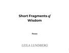 Leila Lundberg: Short Fragments of Wisdom 