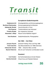 Transit 35. Europäische Revue - Europäische Gedächtnispolitik