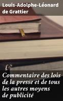 Louis-Adolphe-Léonard de Grattier: Commentaire des lois de la presse et de tous les autres moyens de publicité 