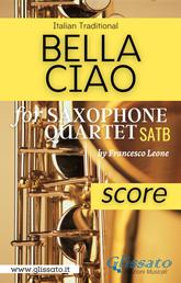 Bella Ciao for Saxophone Quartet (score) - Money Heist