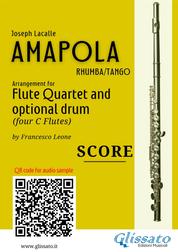 C Flute 1 part of "Amapola" for Flute Quartet - rhumba/tango