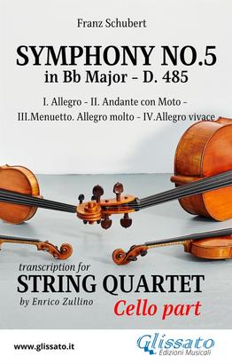 Cello part: Symphony No.5 by Schubert for String Quartet