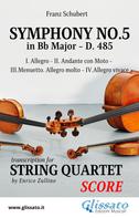 Franz Schubert: String Quartet: Symphony No.5 by Schubert (Score) 