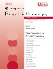 European Psychotherapy 2016/2017 - Embodiment in Psychotherapy