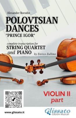 Violin II part of "Polovtsian Dances" for String Quartet and Piano