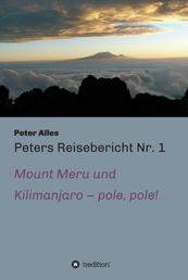 Peters Reisebericht Nr. 1 - Mount Meru und Kilimanjaro - pole, pole!