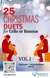 25 Christmas Duets for Cello or Bassoon - VOL.1 - easy for beginner/intermediate