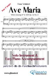 Ave Maria (Schubert) - Solo & Easy Piano (key F) - "Ellens Gesang III" D. 839 Op. 52 No. 6